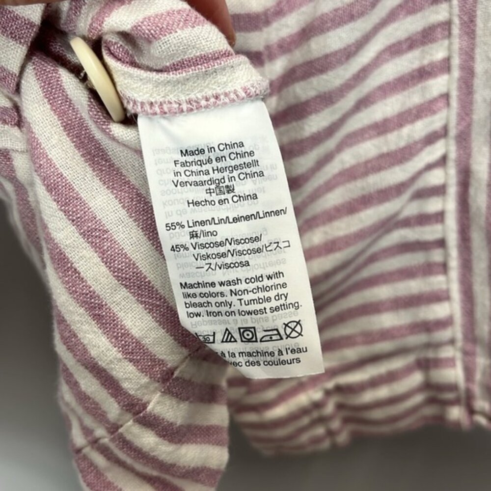 Madewell Daphne Rust Stripe-Play Button-Back Tee Dress Size Extra Small - Picture 5 of 5